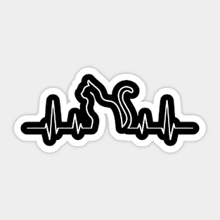 Cat Heartbeat Cats Lover Funny Sticker